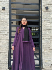 Floral Elegance Mehroon Embroided Abaya.- 60