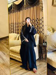 Noir Bloom – Embroidered Elegance Abaya-215