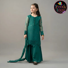 Girl's Party Wear/3 Pcs Organza Dress