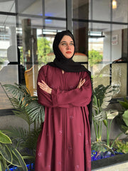 Royal Plum Embroidered Abaya.59