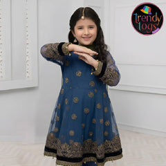 Girl's Party Wear/3 Pcs Net Dress