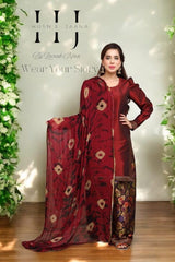 Metallic Red Shalwar Kurta