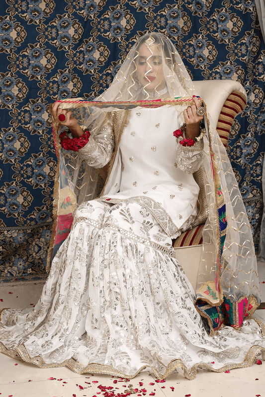 White Farshi Gharara