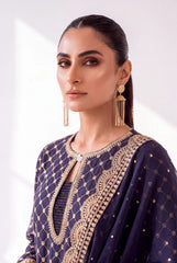 Navy Blue Jacquard – Luxury Pret Ensemble
