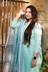 Printed Lawn 3-Piece Stitched Suit with Chiffon Dupatta