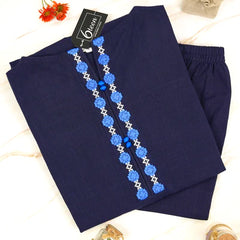 Blue embroidered