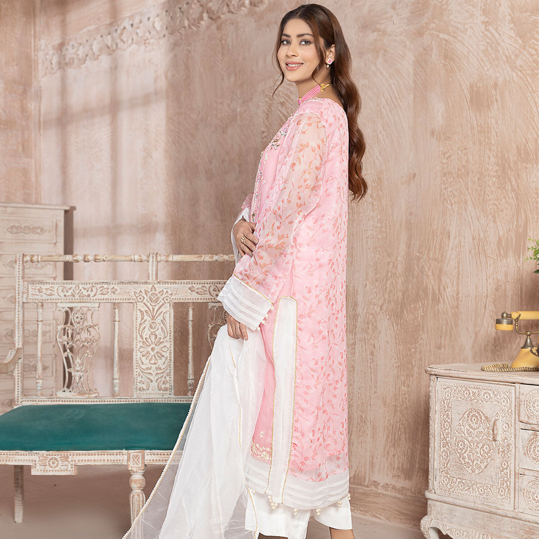 Pink Elegance - Blooming Threads By Noorangi Flat 30% Off Secondary image