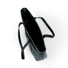 Classic Black Women’s Tote Bag – Stylish Leather-Look Handbag