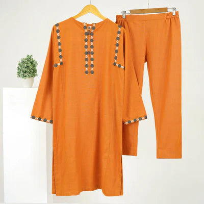 Orange Embroidered
