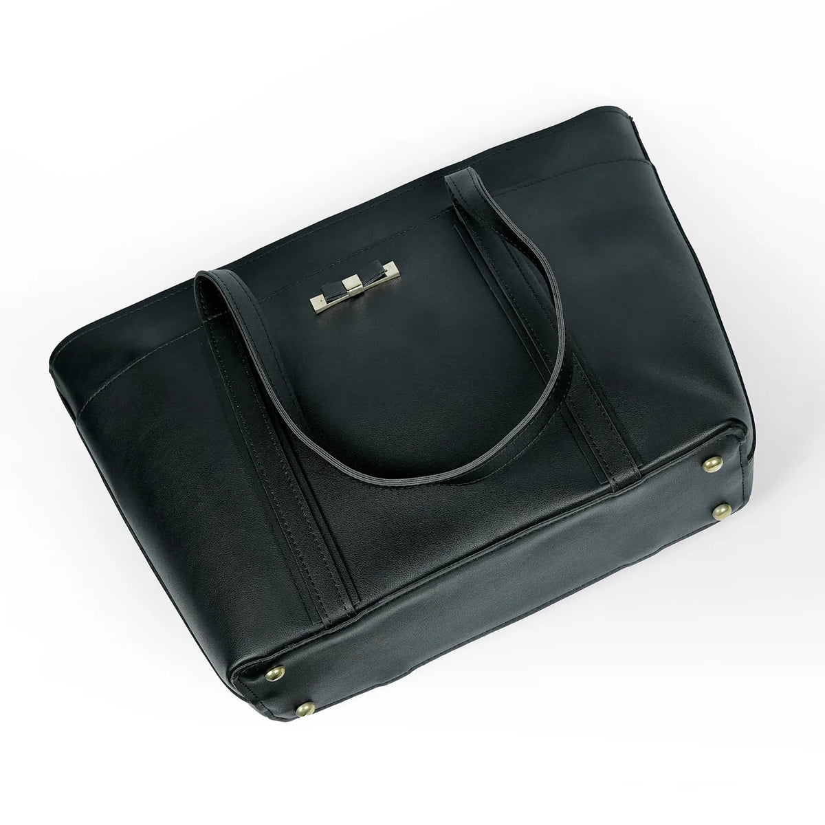Classic Black Women’s Tote Bag – Stylish Leather-Look Handbag