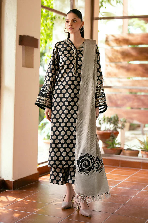 Barakah 3Pc Printed & Embroidered Dress