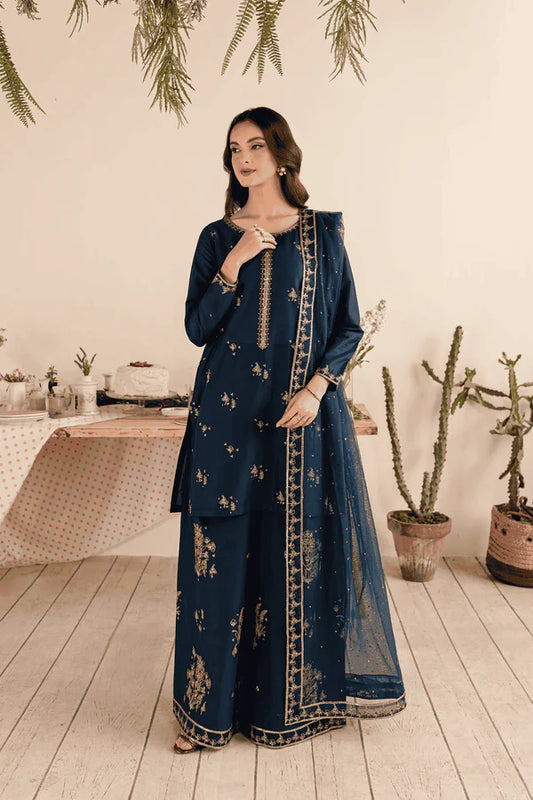 Albus Percival 3Pc - Embroidered Dhanak Dress