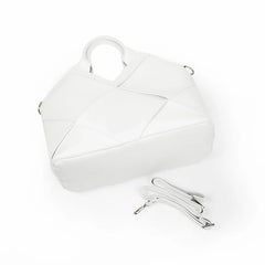 White Structured Handbag for Women Modern Designer Bag