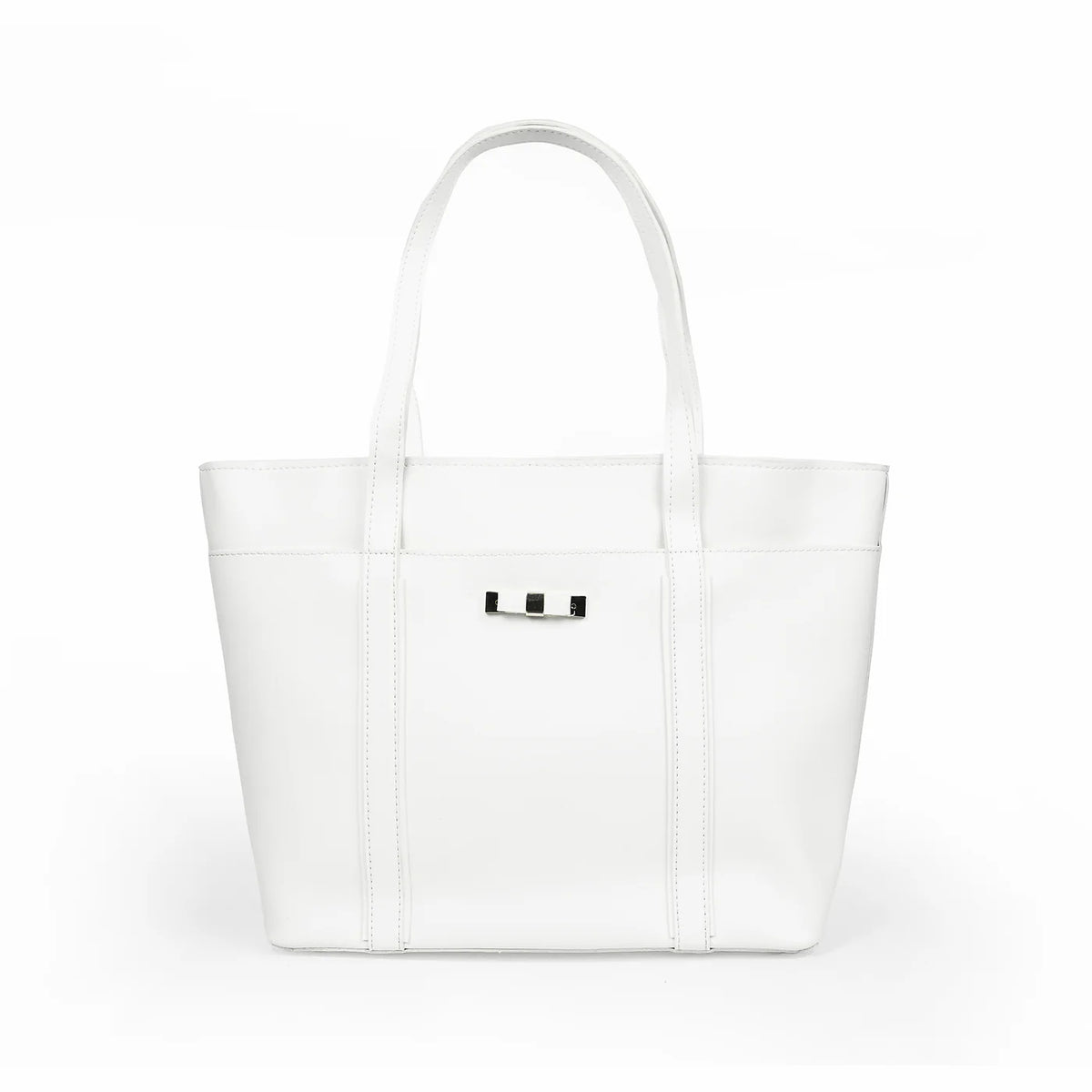 Elegant White Women’s Tote Bag – Minimal Leather-Look Handbag for Modern Style Main image