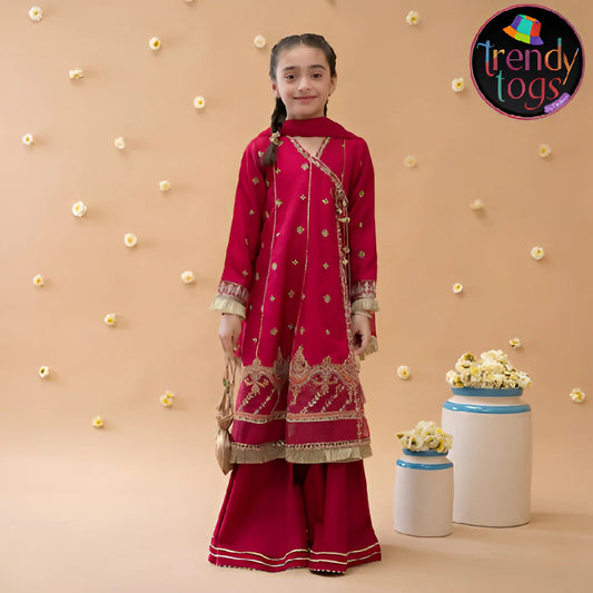 Girl's Party Wear/3 Pcs Chiffon Dress