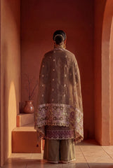 Dark Shadow – Earthy Brown & Plum Embroidered Ensemble