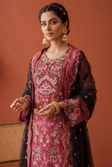 NOOR-2-A – Plum / Magenta Embroidered Ensemble
