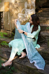 Printed Lawn 3-Piece Stitched Suit with Chiffon Dupatta