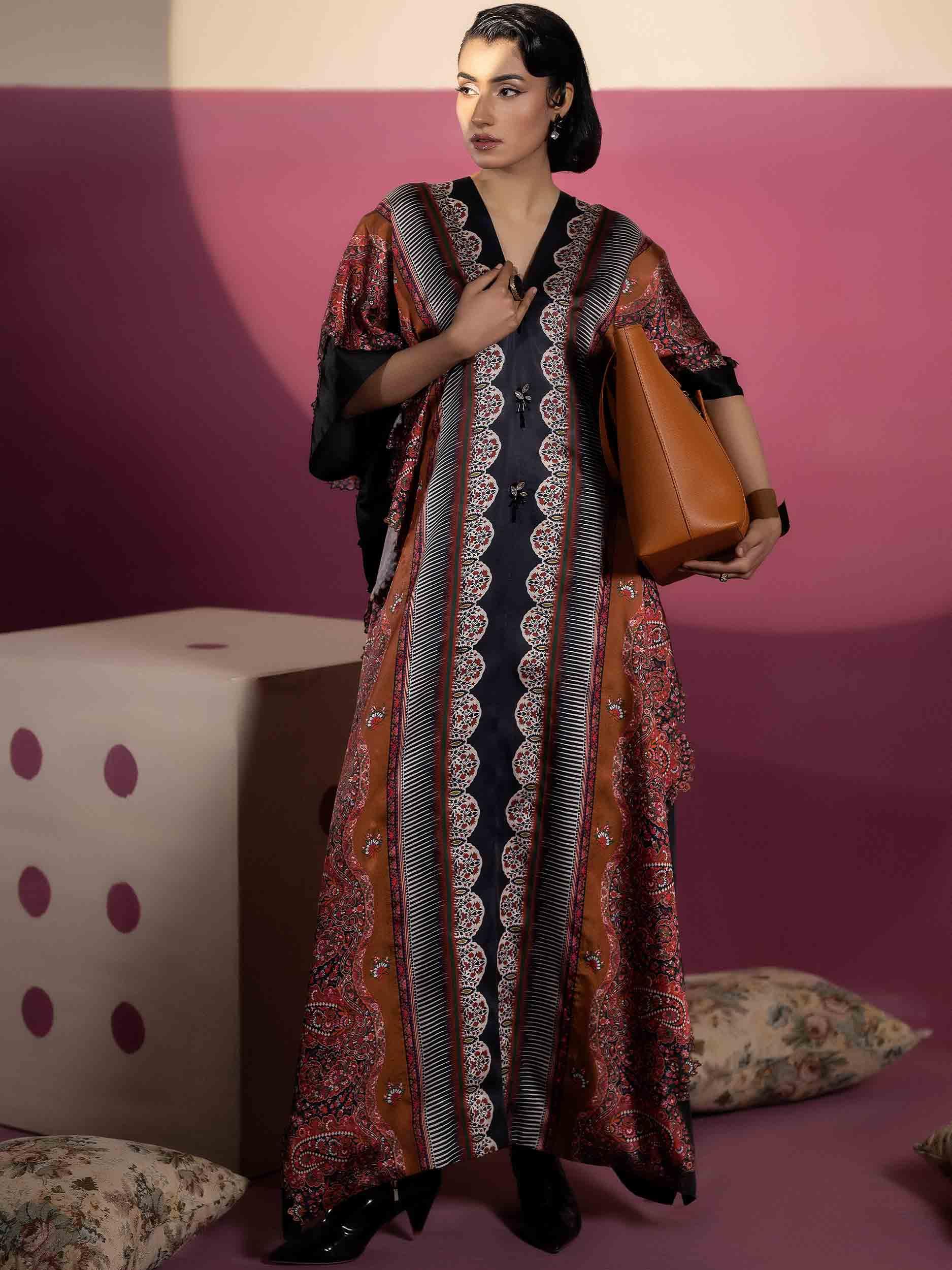 EMBELLISHED SILK KAAFTAN - Rabazka