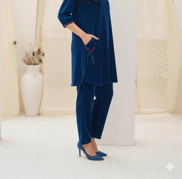 Handcrafted Zinc Velvet Embroidered Shirt