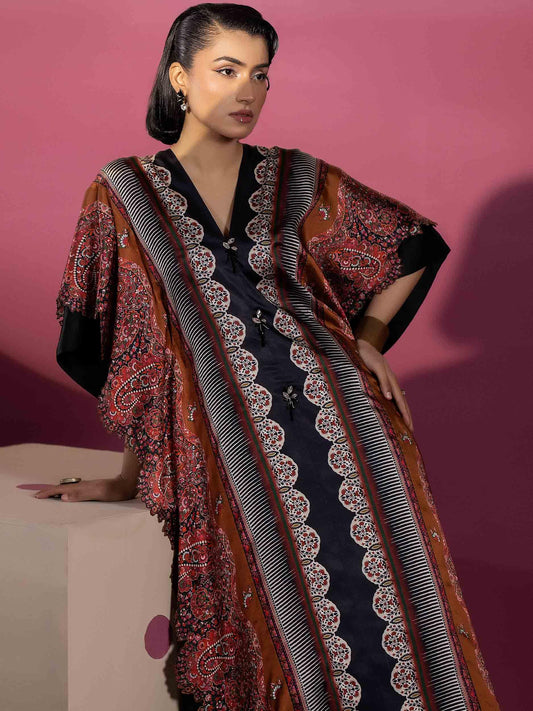 EMBELLISHED SILK KAAFTAN - Rabazka