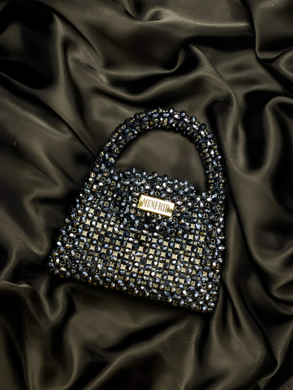 Crystal Greyish Blue Handbag Medium