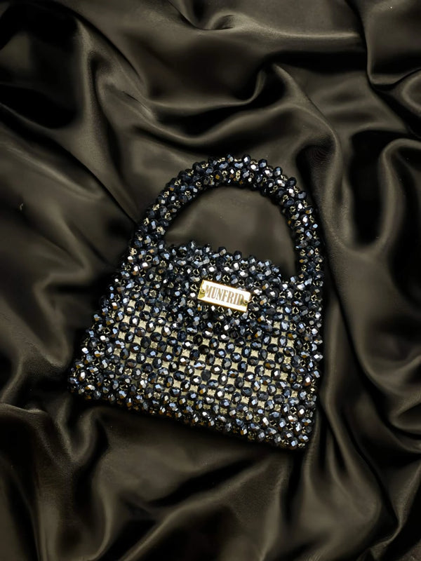Crystal Greyish Blue Handbag Medium