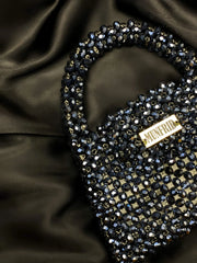 Crystal Greyish Blue Handbag Medium