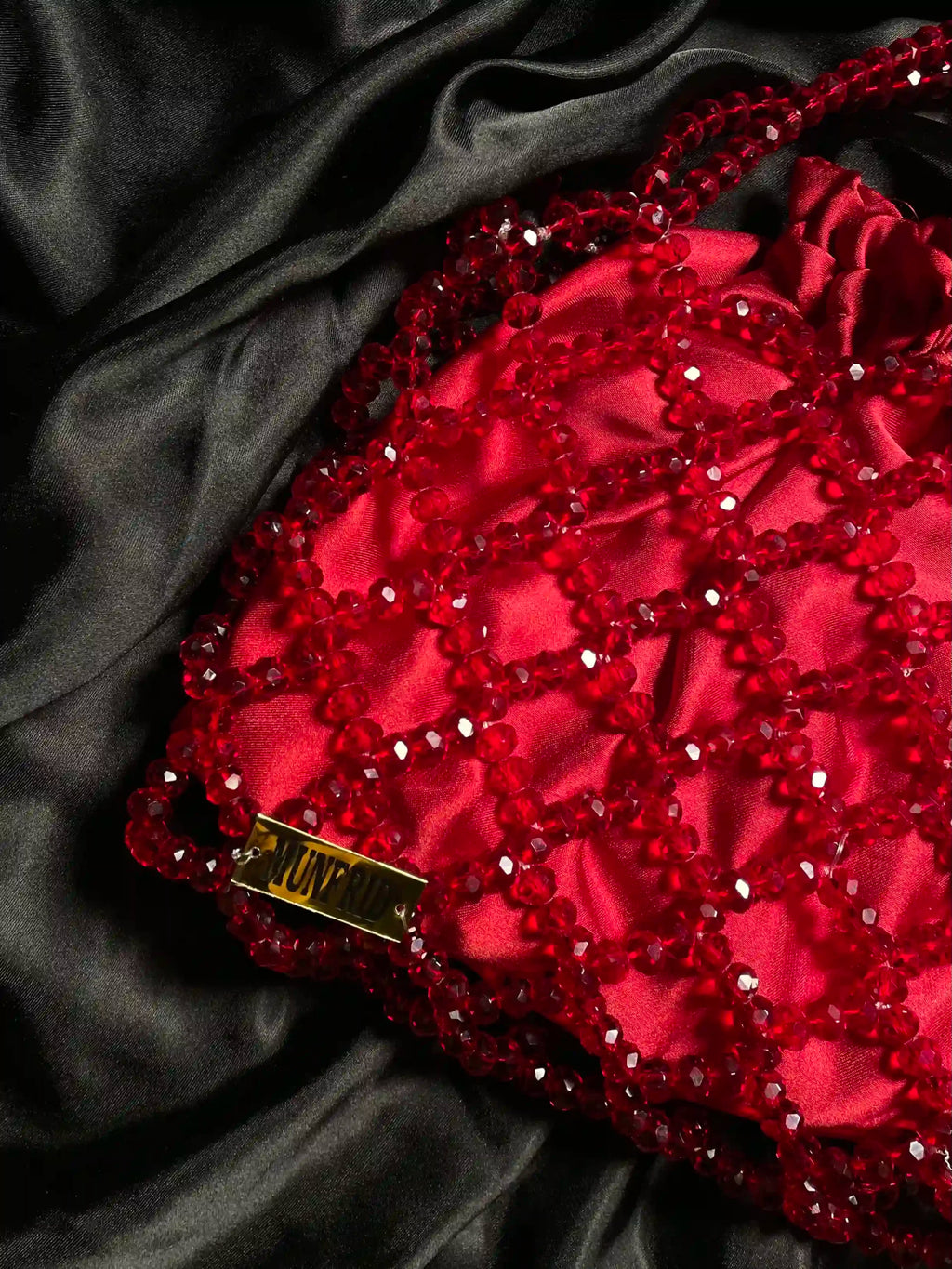 Crystal Red Potli Bag