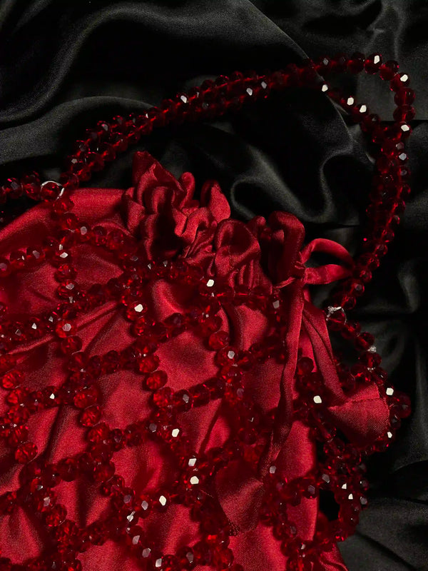 Crystal Red Potli Bag