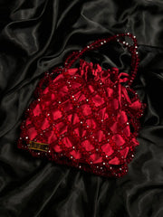 Crystal Red Potli Bag