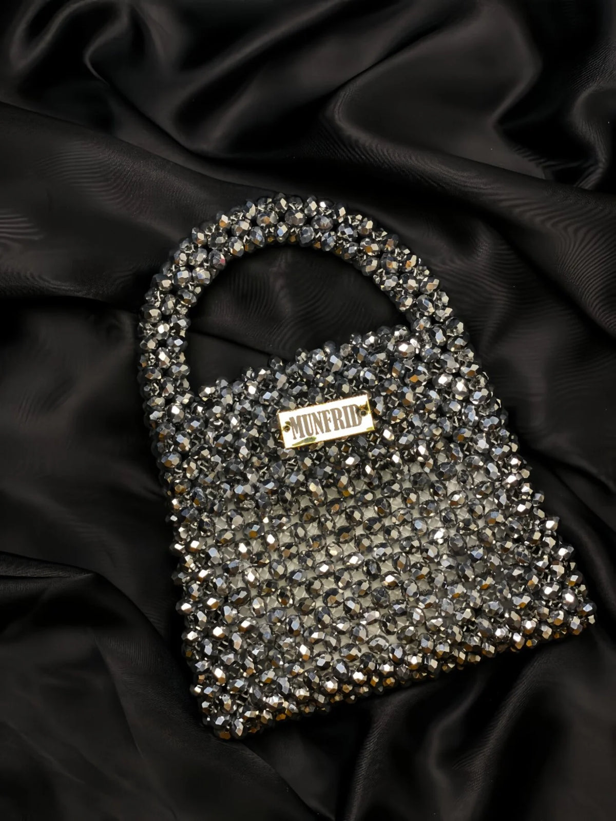 Crystal Silver Handbag Medium