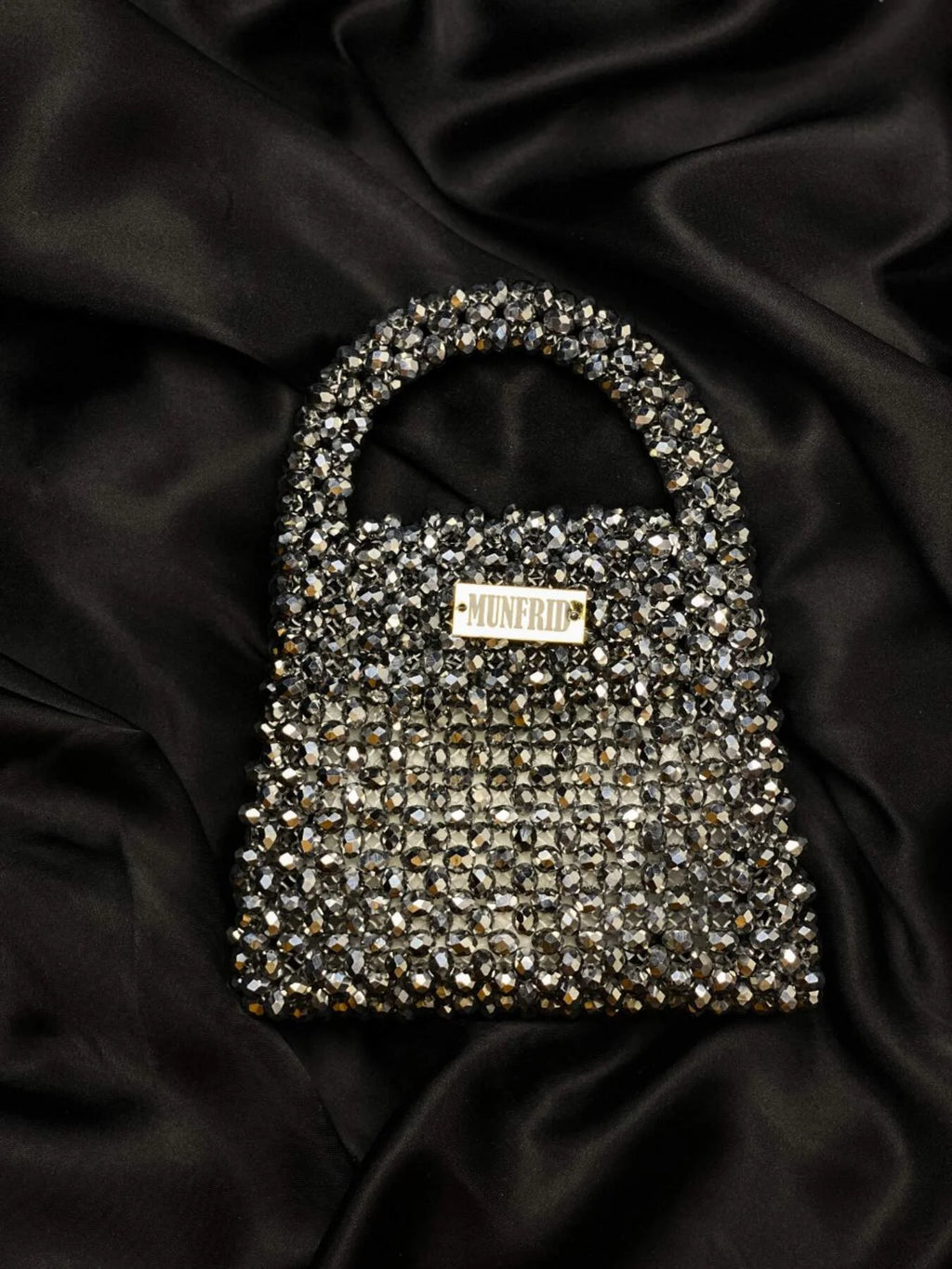 Crystal Silver Handbag Medium