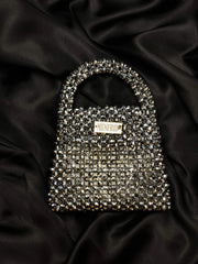 Crystal Silver Handbag Medium