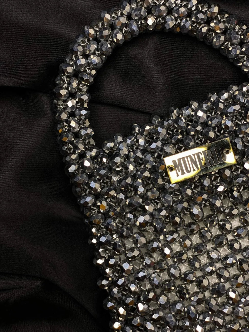 Crystal Silver Handbag Medium