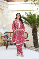 Crimson Dusk – 2 Piece Ready To Wear