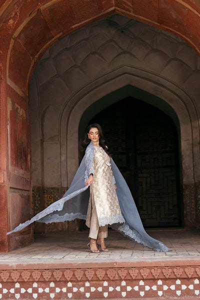 SF-262 | Jamawar Embossed Silk 3Pcs | Luxury Formal