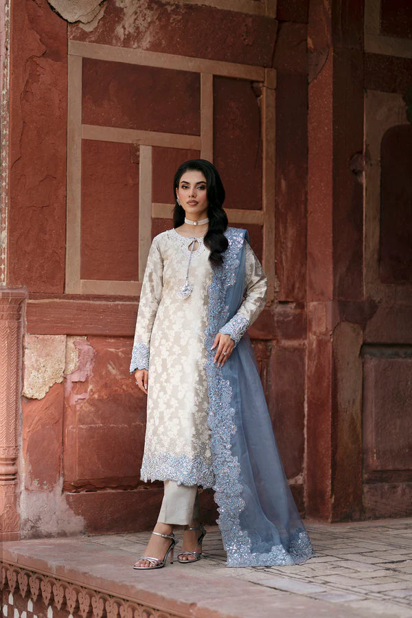 SF-262 | Jamawar Embossed Silk 3Pcs | Luxury Formal