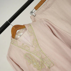 3 Pc Pink Oranza Embroidered Suit