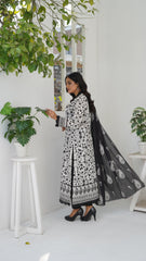Aroshlay /Ebony Ivory  3pc Lawn Printed
