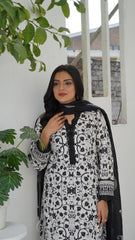 Aroshlay /Ebony Ivory  3pc Lawn Printed