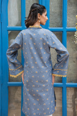 Jahan Ara - Cyan Blue (1pcs Stitched-Kurti)