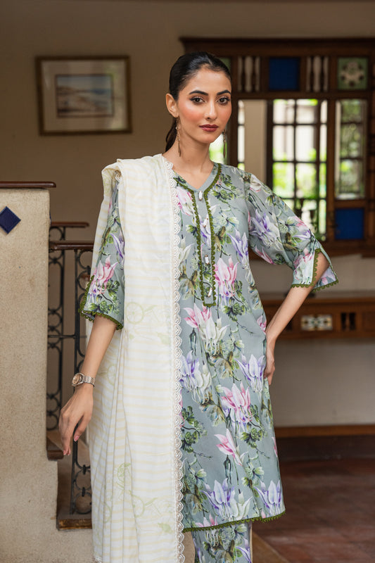 Jahan Ara - Insignia Green (2Pcs-Unstitched)