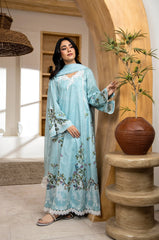 Delphium | Robin Egg 3-Piece | Digitally Printed And Embroidered