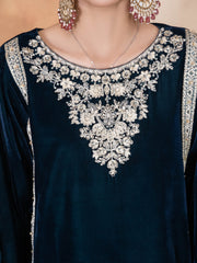 3 PIECE - EMBROIDERED VELVET SUIT