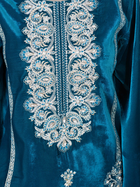 3 PIECE - EMBROIDERED VELVET SUIT