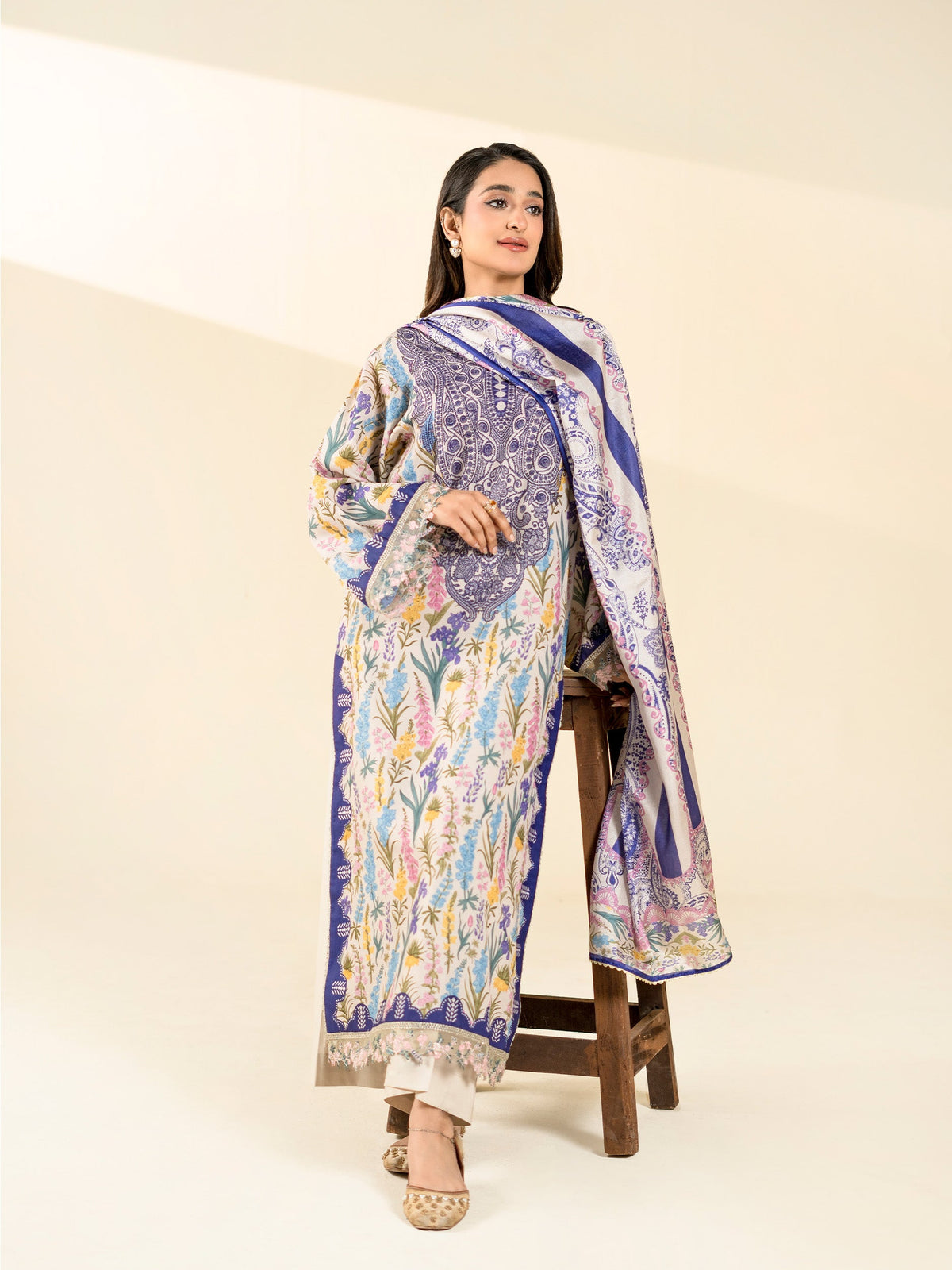 2 PIECE - PRINTED BLENDED LAWN SUIT