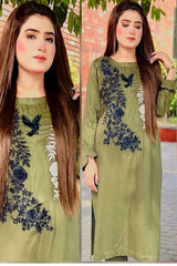 Silk marina army green 2 piece outfit