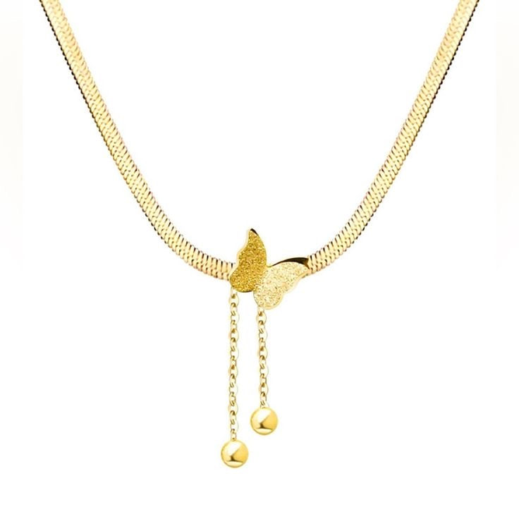 Gold Butterfly Necklace Secondary image
