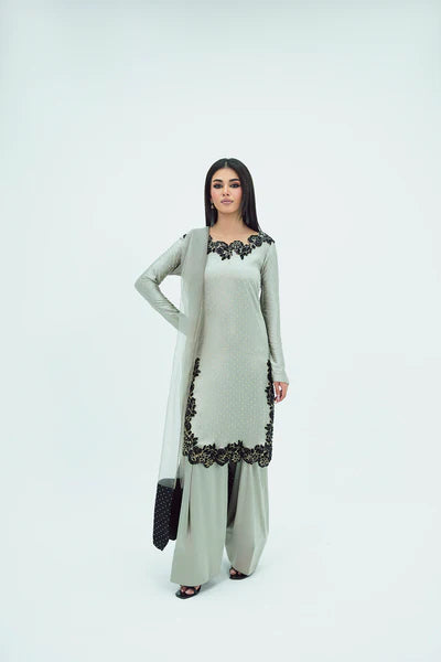 SF-265 | Embroidered Premium Silk 3Pcs | Luxury Formal